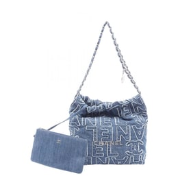 CHANEL Chanel 22 Small Shoulder Bag, Denim, Women's, Blue, AS3260