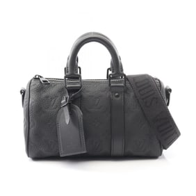 Louis Vuitton Keepall Bandouliere 25 Handbag in Monogram Taurillon Leather, Men's, Black, M20900