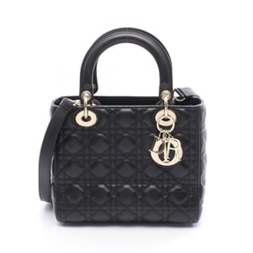 Christian Dior Dior Lady Cannage handbag, leather, women's, black