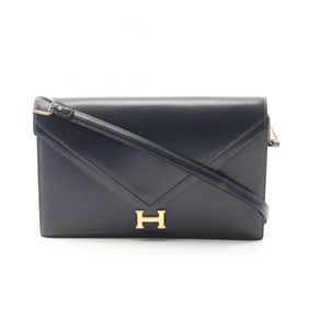 Hermes Hermès Liddy Shoulder Bag in Calfskin Box Calf Leather, Navy