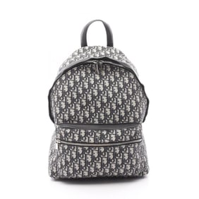 Christian Dior Dior Oblique Jacquard Backpack Bag in Canvas and Leather for Men Women, Beige, Black,