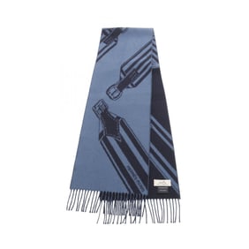 Hermès HERMES SANGLES EN ZIGZAG cashmere scarf for men, navy/blue