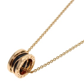 BVLGARI B-zero1 Legend Black Ceramic Necklace in 18K Pink Gold for Women