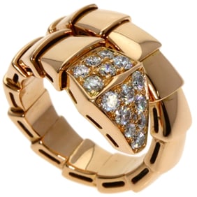 BVLGARI Serpenti Viper Diamond M Ring in 18K Pink Gold for Women