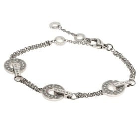 BVLGARI Work Diamond M L Bracelet K18 White Gold Women's