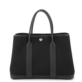 Hermes Hermès Garden TPM Tote Bag, Black Toile Militaire, Negonda, W Stamp,