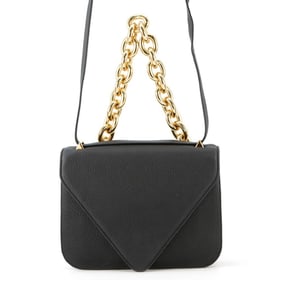 Bottega Veneta Mount Envelope Leather Shoulder Bag 667399 BOTTEGA VENETA Black 2-Way