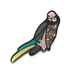Chanel Brooch Parrot Coco Mark Rhinestone 17C CHANEL