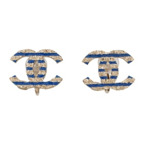 CHANEL Earrings Coco Mark Border A19C