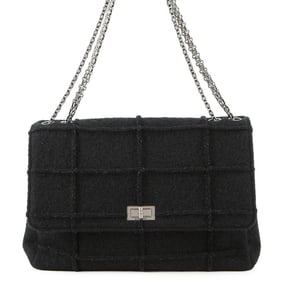 Chanel Chain Shoulder Bag 2.55 Chocolate Bar Felt A37590 CHANEL Black