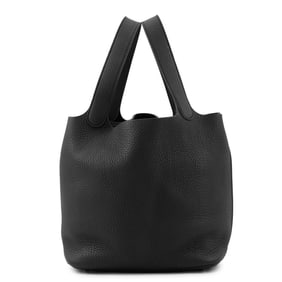 Hermes Hermès Picotin Lock MM Handbag, Black, Taurillon Clemence Leather, K Stamp, Black