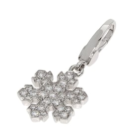 BVLGARI Snowflake Diamond Charm Pendant Top in 18K White Gold for Women