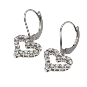 Tiffany & Co. Sentimental Heart Diamond Earrings in Platinum PT950 for Women. TIFFANY