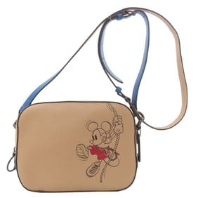 Coach 3905 Mickey Mouse Collaboration With Rope Climb Leather Shoulder Bag for Women