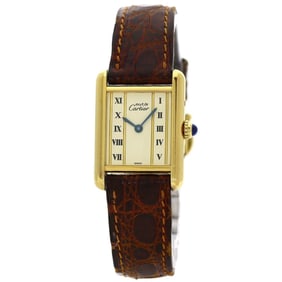 Cartier Must Tank Watch 5057001 Silver/Leather Women's
