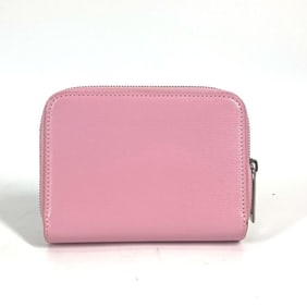 BALENCIAGA Compact Wallet, Zip, BB Logo, Bifold Leather, Light Pink, Women's, 674847