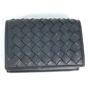 BOTTEGA VENETA 515385 Intrecciato Compact Wallet, Tri-fold Leather, Men's, Black