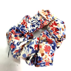 CELINE Triomphe Hair Accessory, Silk Scrunchie, Women's, Red