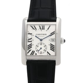 Cartier Tank MC LM W5330003 Men's Watch in Stainless Steel and Leather