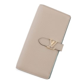 Louis Vuitton Taurillon Leather Long Wallet LV Vertical M81367 LOUIS VUITTON Greige