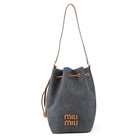 Miu Miu Miu shoulder bag bucket denim leather 5BE089 MIUMIU