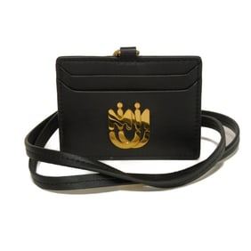 Miu Miu Miu Card Case, Holder, Calfskin, Pass Black, Neck Strap, RFID, Metal, Nero, 5MC061, Women's