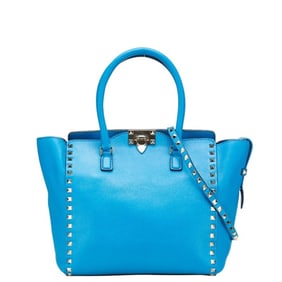 Valentino Rockstud handbag/shoulder bag, 2-way, blue leather, women's.