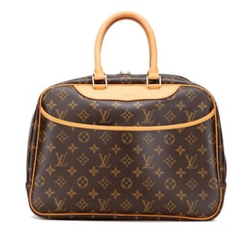 Louis Vuitton Monogram Deauville Handbag M47270 Brown PVC Leather Women's LOUIS VUITTON