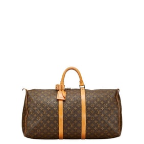 Louis Vuitton Monogram Keepall 55 Boston Bag, Travel M41424, Brown PVC Leather, Women's, LOUIS