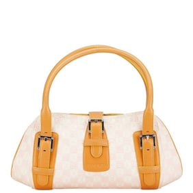 Loewe Anagram Senda Handbag in Pink and Brown Canvas Leather for Women