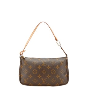 Louis Vuitton Monogram Pochette Accessoires Mini Handbag Pouch M51980 Brown PVC Leather Women's