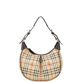 Burberry Nova Check One-Shoulder Bag Handbag Beige Brown PVC Leather Women's BURBERRY