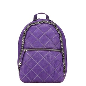 Stella McCartney Backpack Purple Polyester Leather Women's