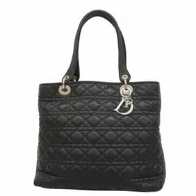 Christian Dior Cannage Leather Tote Bag, Black, Women's
