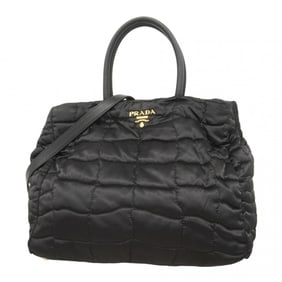 Prada handbag, nylon, black, 2-way bag, women's