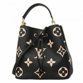 Louis Vuitton Monogram Empreinte Two-Tone NeoNoe MM Handbag M45497 Black/Beige 2-Way Bag for Women