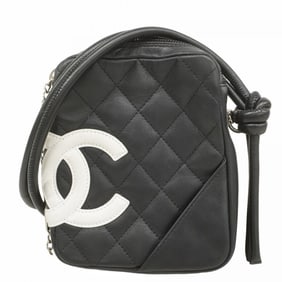 Chanel Cambon Shoulder Bag, Lambskin, Black and White, Women's