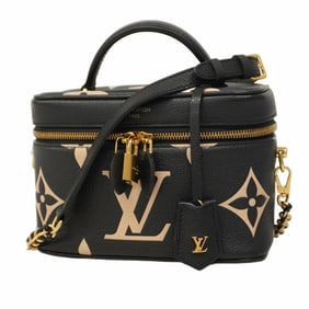 Louis Vuitton Monogram Empreinte Two-Tone Vanity PM Handbag M45780 Black/Beige 2-Way Bag for Women