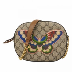 Gucci GG Supreme Shoulder Bag 409535 Brown Women's