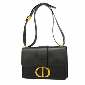Christian Dior Montaigne Leather Shoulder Bag, Black, Women's