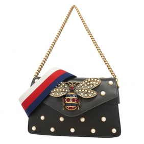 Gucci Broadway Handbag 453778, Black Leather, 2-Way Bag for Women