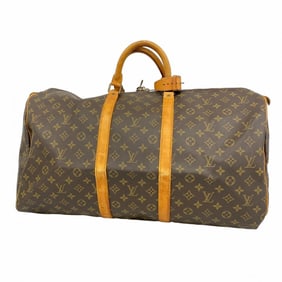 Louis Vuitton Monogram Keepall 55 Boston Bag M41424 Brown Men's and Women's