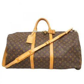 Louis Vuitton Monogram Keepall Bandouliere 60 Boston Bag M41412 Brown Men's and Women's