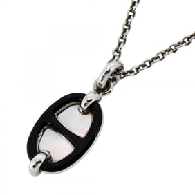 Hermes Hermès Mini Maillon PM Necklace in Silver and Black for Men Women