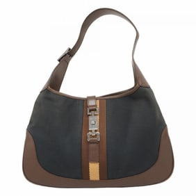 Gucci Jackie 001 3306 Shoulder Bag in Black and Brown Canvas for Women
