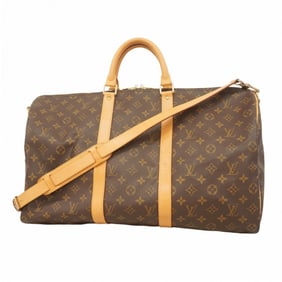 Louis Vuitton Monogram Keepall Bandouliere 50 Boston Bag M41416 Brown Men's and Women's