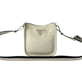 PRADA Prada Triangle Logo Hardware Vitello Dino Soft Leather Mini Shoulder Bag/Pochette/Sacoche