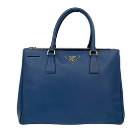 PRADA Galleria Triangle Logo, Hardware, Saffiano Leather Handbag/Tote Bag, Blue, 63252