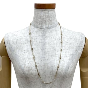 A24 B CHANEL Coco Mark Metal Necklace Choker Pendant Silver 41479