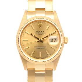 Rolex Date Oyster Perpetual Watch, 18K Automatic, Men's, 15238, N-Serial, 1991 Model, Overhauled